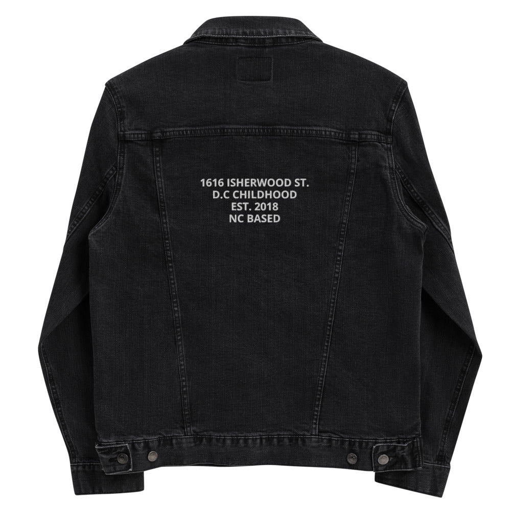 denim jacket with design on back