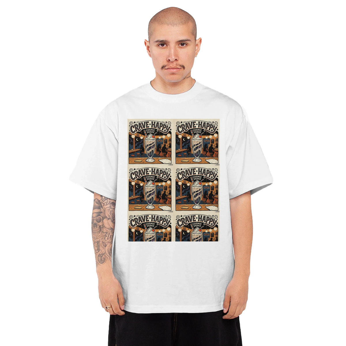 Cosmic Vintage Milkshake Cafe T Shirt original Crave Happy graphic streetwear