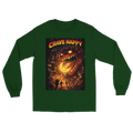 Green long-sleeve shirt with 'Crave Happy' graphic design on a white background